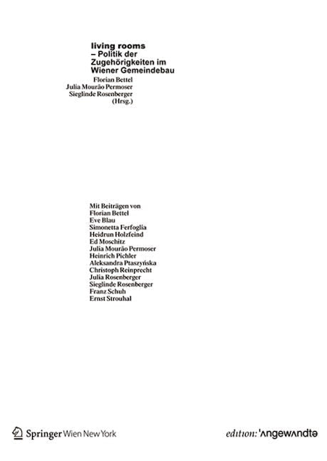 Book cover image for living rooms – Politik der Zugehörigkeiten im Wiener Gemeindebau ISBN: 9783990434871